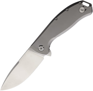 PMP Knives Big Boy Framelock Gray Titanium Folding 14C28N Sandvik Knife 022