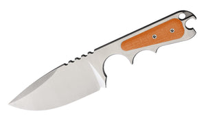 PMP Knives Pitbull Orange G10 D2 Steel Fixed Blade Neck Knife w/ Sheath 025