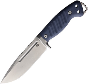 PMP Knives Warthog Blue G10 stonewashed 440C Fixed Blade Knife + Kydex 029