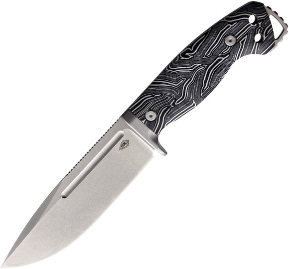 PMP Knives Warthog White & Black G10 stonewashed 440C Fixed Blade Knife + Kydex 031
