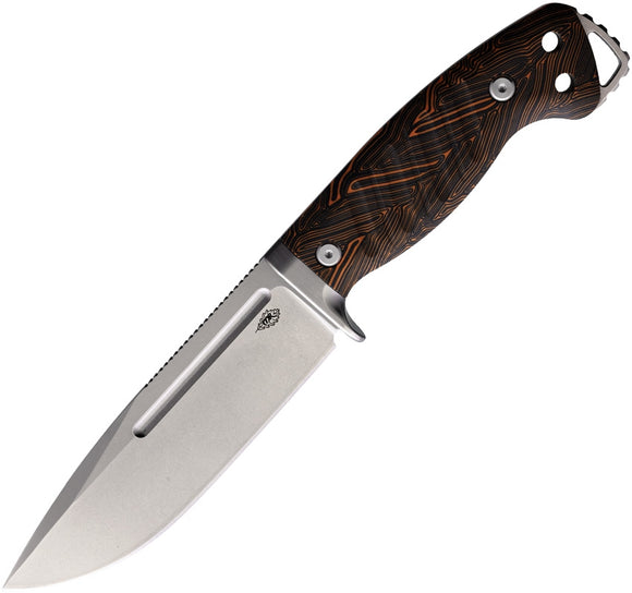 PMP Knives Warthog Black & Orange G10 stonewashed 440C Fixed Blade Knife + Kydex 032