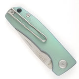 PMP Knives Harmony Pocket Knife Slip Joint Green Titanium Folding M390 035