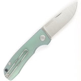 PMP Knives Harmony Pocket Knife Slip Joint Green Titanium Folding M390 035