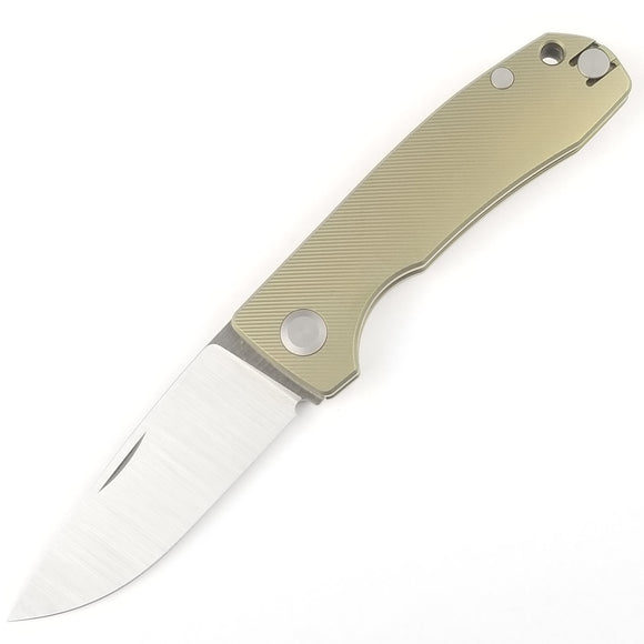 PMP Knives Harmony Pocket Knife Slip Joint Gold Titanium Folding Bohler M390 037