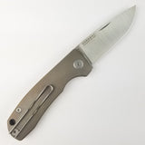 PMP Knives Harmony Pocket Knife Slip Joint Brown Titanium Folding M390 038