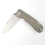 PMP Knives Harmony Pocket Knife Slip Joint Brown Titanium Folding M390 038