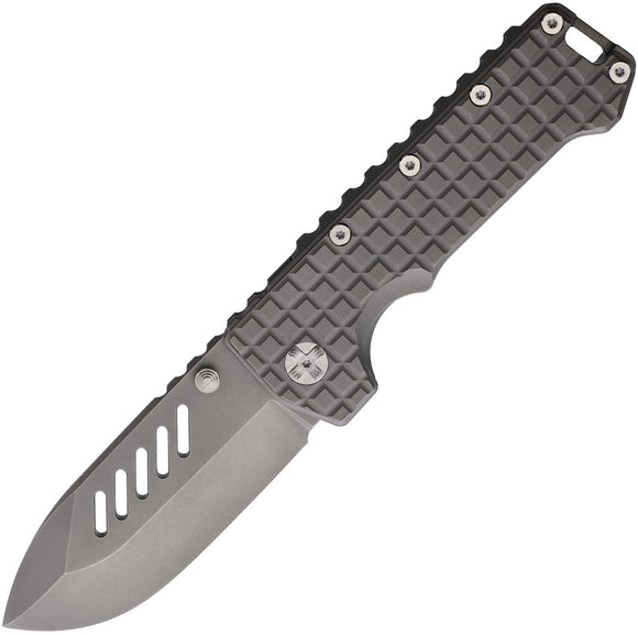 PMP Knives Kodiak Framelock Gray Titanium Folding M390 Pocket Knife 061