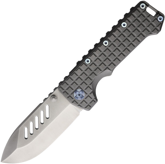 PMP Knives Kodiak Framelock Gray Titanium Folding M390 Pocket Knife 062