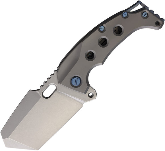 PMP Knives Titano Framelock Gray Titanium Folding Bohler M390 Pocket Knife 066
