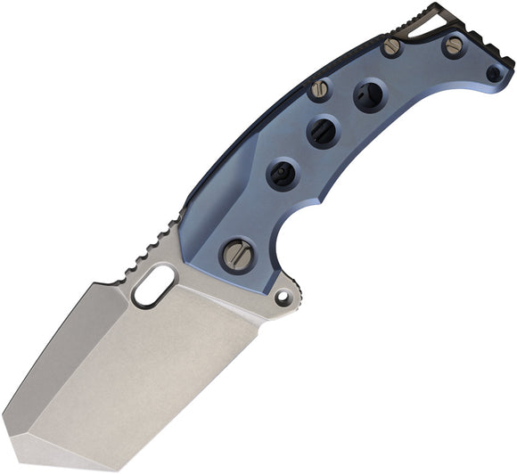 PMP Knives Titano Framelock Blue Titanium Folding Bohler M390 Pocket Knife 067