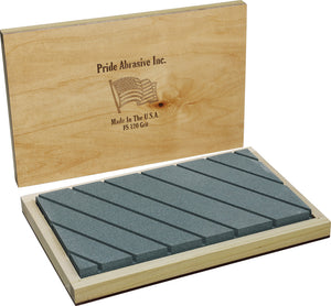 Pride Abrasive Large Flattening 120 Grit Sharpening Stone w/ Wooden Box LFS120