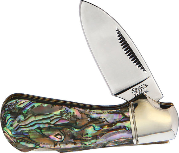 Queen City Cub Lockback Abalone Folding Pocket Knife 004