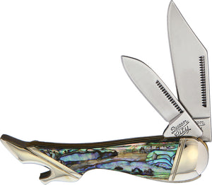 Queen City Leg Knife Abalone Folding Pocket Knife  005