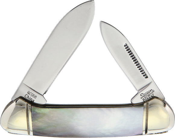 Queen City Mini Canoe Black Pearl Folding Pocket Knife 008