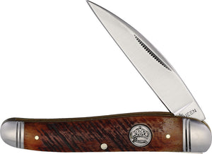 Queen City Brown Sawcut Bone Folding Stainless Wharncliffe Pocket Knife 010