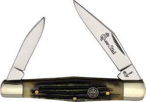 Queen Half Whittler Winterbottom Jigged Bone Folding Stainless Pocket Knife 47WB