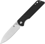 QSP Knife Parrot V2 Linerlock Black G10 Folding D2 Steel Pocket Knife 102A2