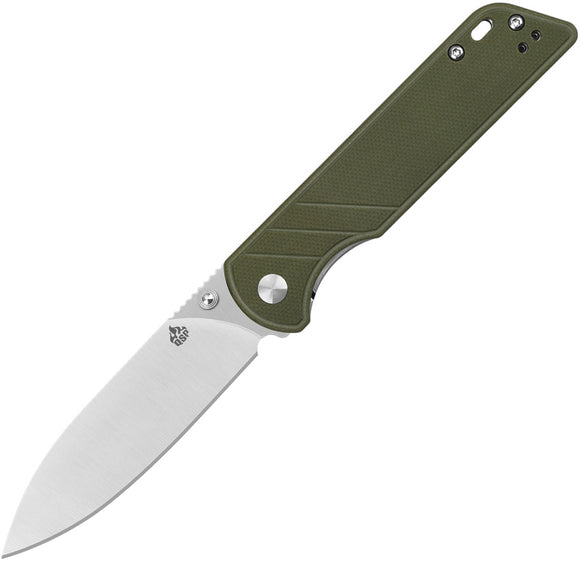 QSP Knife Parrot V2 Linerlock Green G10 Folding D2 Steel Pocket Knife 102B2