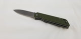 QSP Knife Parrot Linerlock Green Folding D2 Knife 102b