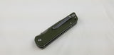 QSP Knife Parrot Linerlock Green Folding D2 Knife 102b