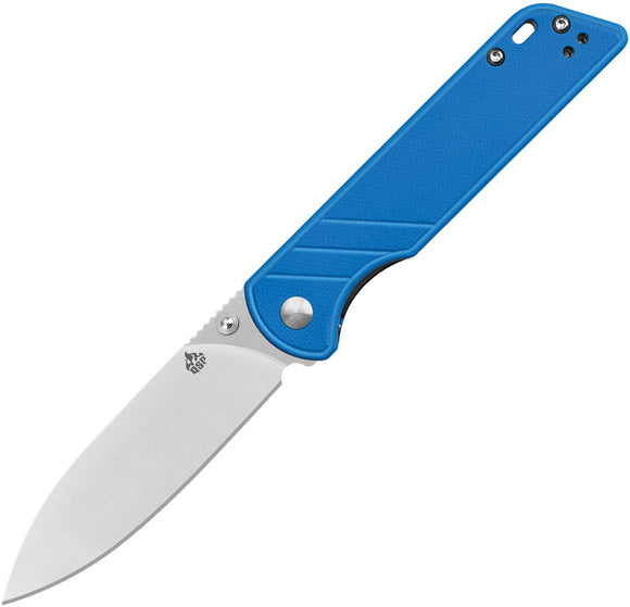 QSP Knife Parrot V2 Linerlock Blue G10 Folding D2 Steel Pocket Knife 102D2