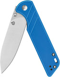 QSP Knife Parrot V2 Linerlock Blue G10 Folding D2 Steel Pocket Knife 102D2