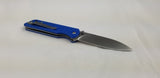 QSP Knife Parrot Linerlock Blue Folding D2 Knife 102d