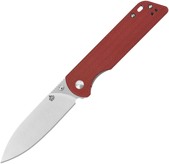 QSP Knife Parrot V2 Linerlock Red Micarta Folding D2 Steel Pocket Knife 102E2