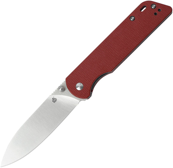 QSP Knives Parrot Linerlock Red Micarta Folding D2 Steel Pocket Knife 102E