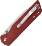 QSP Knives Parrot Linerlock Red Micarta Folding D2 Steel Pocket Knife 102E