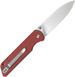 QSP Knives Parrot Linerlock Red Micarta Folding D2 Steel Pocket Knife 102E