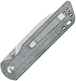 QSP Knife Parrot V2 Linerlock Denim Micarta Folding D2 Steel Pocket Knife 102F2