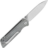 QSP Knife Parrot V2 Linerlock Denim Micarta Folding D2 Steel Pocket Knife 102F2