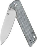 QSP Knife Parrot V2 Linerlock Denim Micarta Folding D2 Steel Pocket Knife 102F2