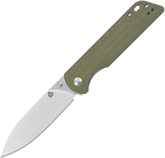 QSP Knife Parrot V2 Linerlock Light Green Micarta Folding D2 Steel Knife 102G2