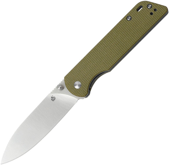 QSP Knives Parrot Light Green Micarta Handle D2 Linerlock Folding Knife 102G