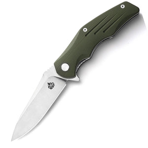 QSP Pangolin Green G10 Linerlock Folding D2 Knife 105b