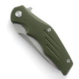 QSP Pangolin Green G10 Linerlock Folding D2 Knife 105b