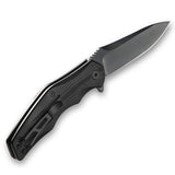 QSP Pangolin Black G10 Linerlock Folding Black D2 Knife 105c
