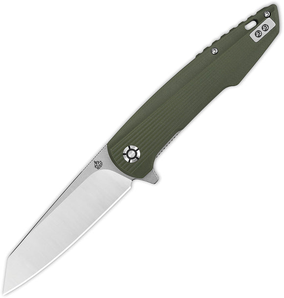 QSP Knife Phoenix Linerlock Green G10 Folding D2 Steel Pocket Knife 108B1