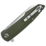 QSP Knife Phoenix Linerlock Green G10 Folding D2 Steel Pocket Knife 108B1