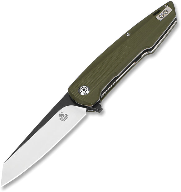 QSP Knife Phoenix Linerlock OD Green G10 Folding D2 Steel Pocket Knife 108B