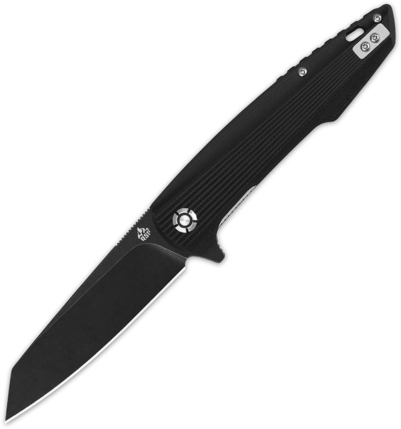 QSP Knife Phoenix Linerlock Black G10 Folding D2 Steel Pocket Knife 108C2