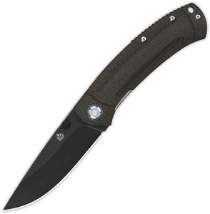QSP Knife Copperhead Linerlock Brown Micarta Folding Black 14C28N Knife 109C2