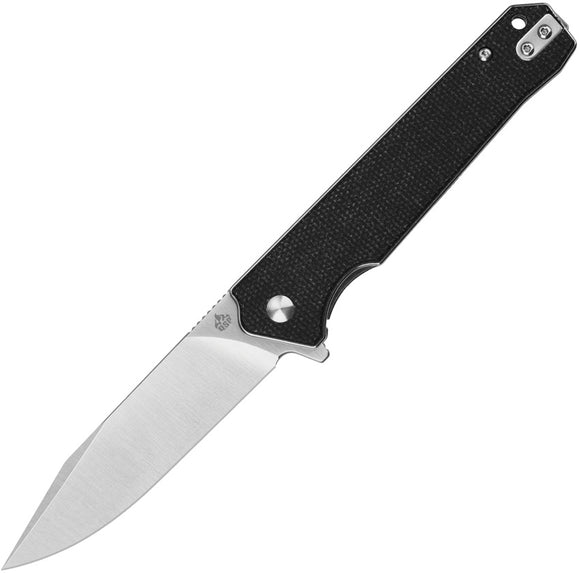 QSP Knife Mamba Pocket Knife Linerlock Black Micarta Folding D2 Steel 111G1