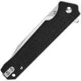 QSP Knife Mamba Pocket Knife Linerlock Black Micarta Folding D2 Steel 111G1