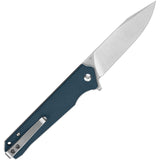 QSP Knife Mamba Pocket Knife Linerlock Blue Micarta Folding D2 Steel 111H1