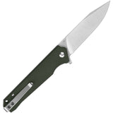 QSP Knife Mamba Pocket Knife Linerlock Green Micarta Folding D2 Steel 111I1