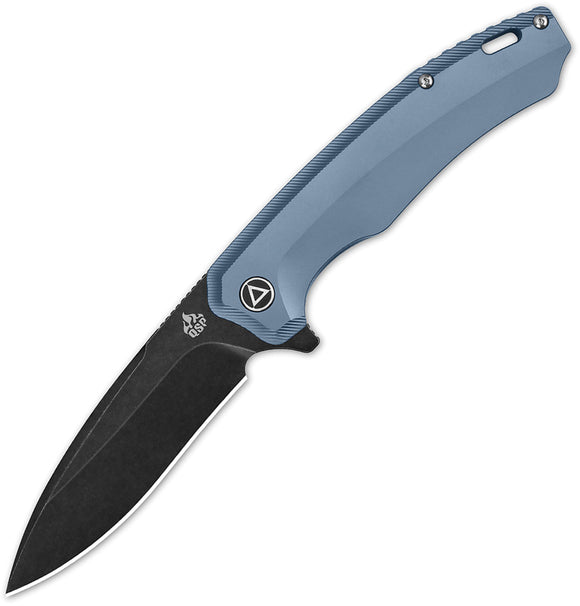QSP Knife Woodpecker Framelock Blue Titanium Folding M390 Pocket Knife 116C2II