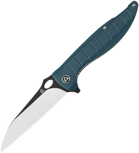 QSP Knife Locust Blue Micarta Linerlock Folding 154cm Knife 117c